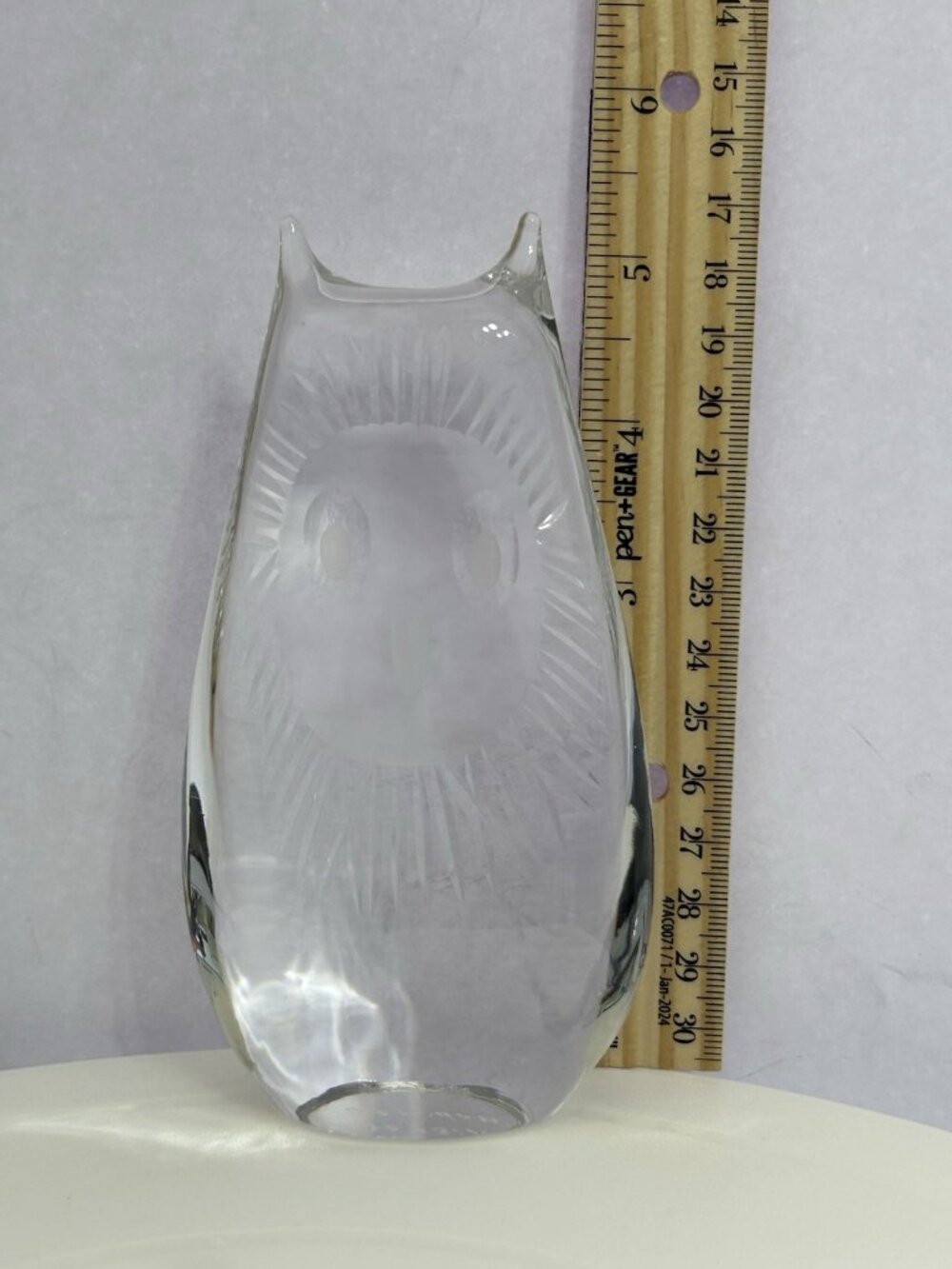 Vintage Ernest Gordon for Boda Afors Sweden Clear Crystal Owl Figurine Unique - Picture 6 of 9